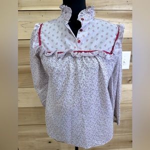 1970's Floral Prairie Blouse